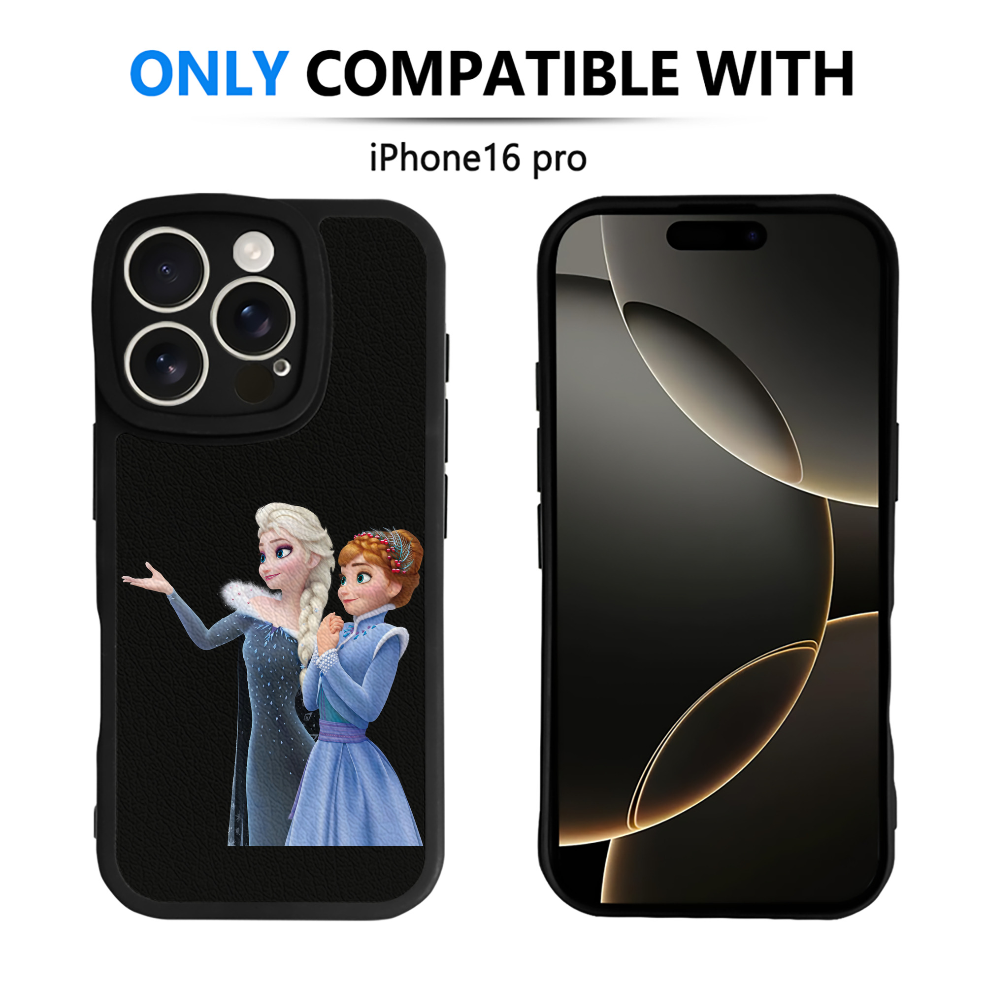 （画像用） アナと雪の女王 アンナ エルサ Frozen Anna Elsa 【iPhone 16シリーズ対応】シリコンスマホケース（レザー調） 材質：シリコン